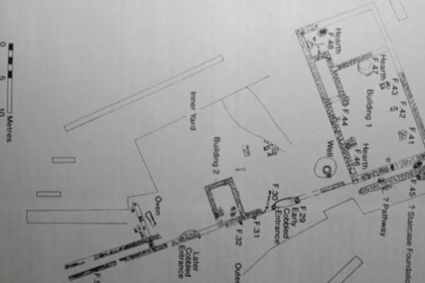 Illustration of a phase plan of a Roman villa in Warwickshire