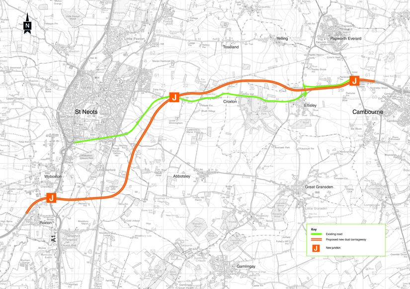 A428 route map