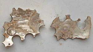    Mother-of-pearl button blanks found during our excavations at Park Street 