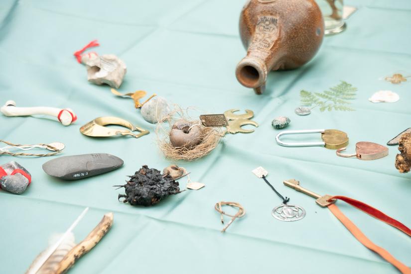 Objects laid out to create the cynotype