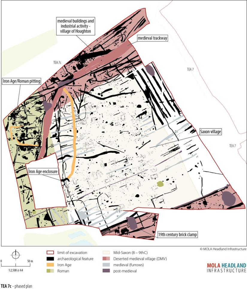 Phased plan of A14C2H Deserted Medieval Village
