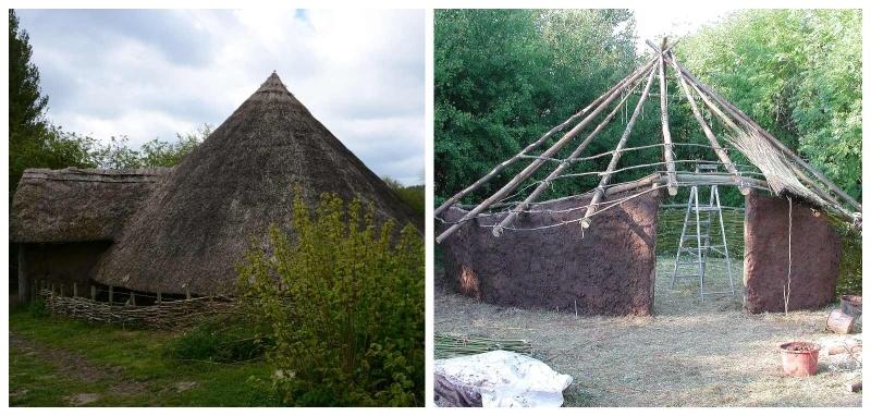 Two reconstructed roundhouses