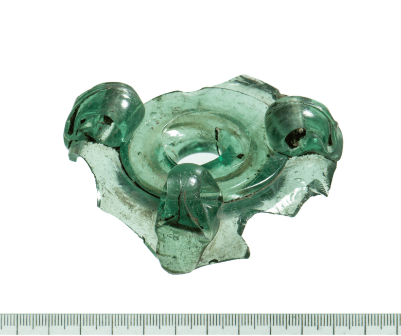 The top of a glass inkwell
