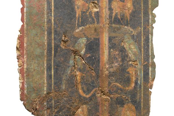 A section of a decorative fresco, dating to the 1st-century AD Roman Britain