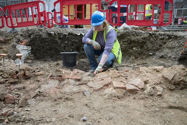 Tiles that sat below the London's Roman Forum in the 2nd-century