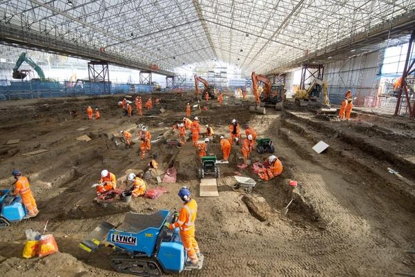Archaeologists at work at St James’s burial ground