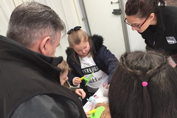 Families doing art activities