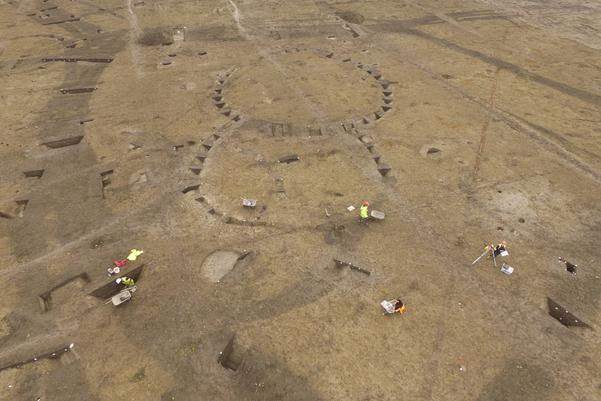 aerial photo of excavation