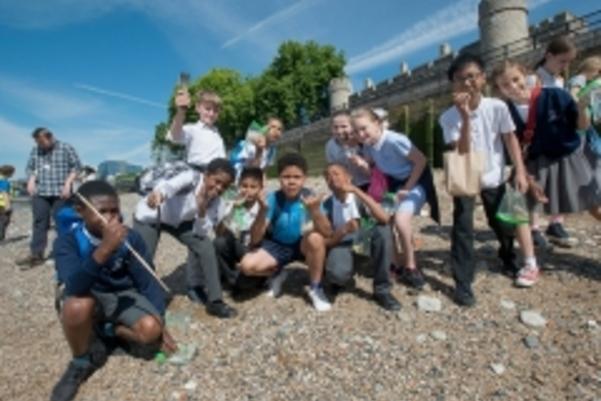 Photo of a school group posing dramatically