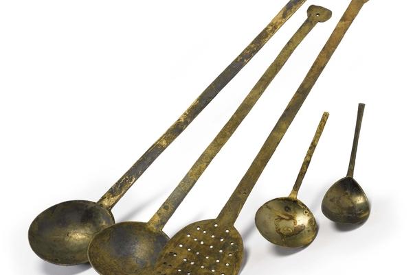 Metal cooking implements and ladles