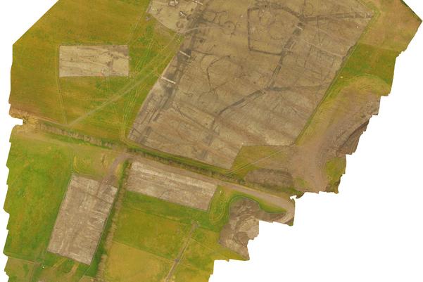 aerial photo of excavation