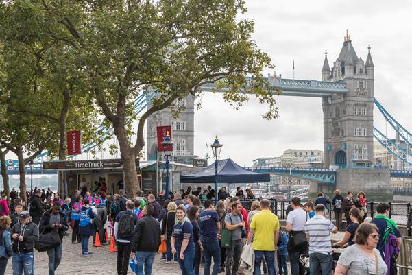 The time truck at an event near tower bridge, London